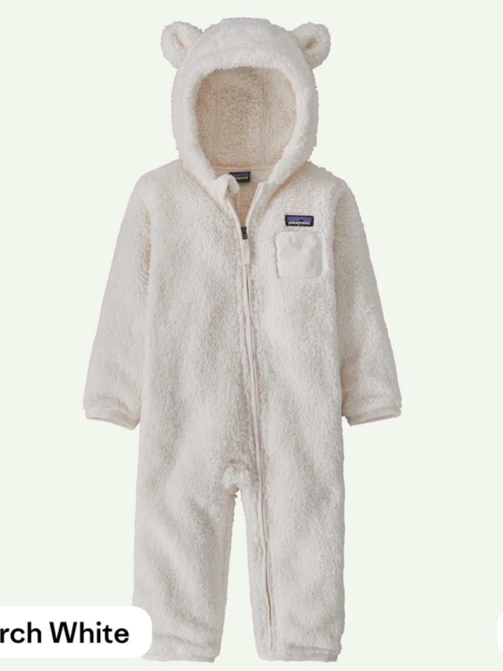 Patagonia Baby Bear Bunting 2T- Birch White